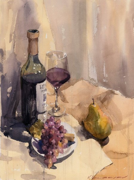 Академический рангтасвир натюрморт акварель