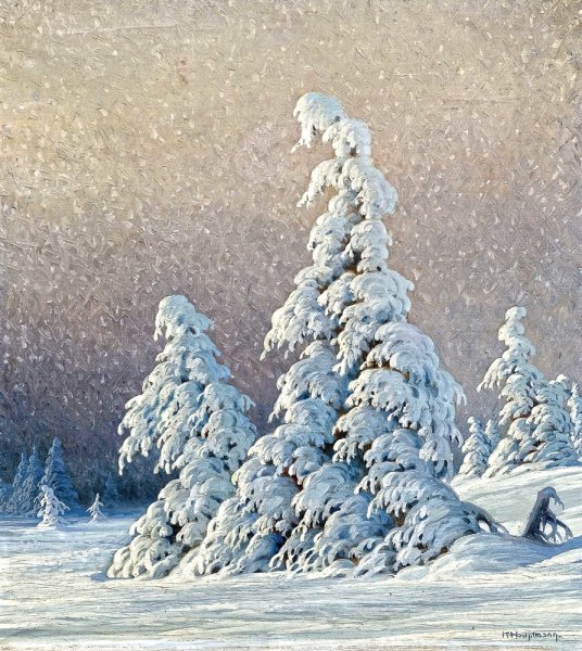 Художник Эдуард Панов в лесу. Зима