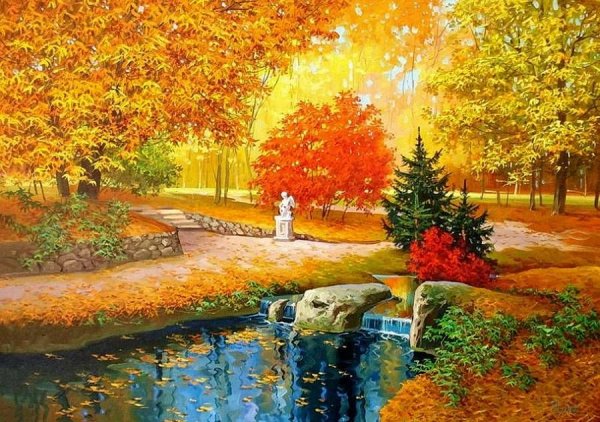 Художник Олег Щербаков осенью