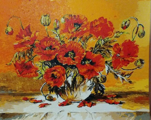 Алмазная мозаика 30х40 маковый букет