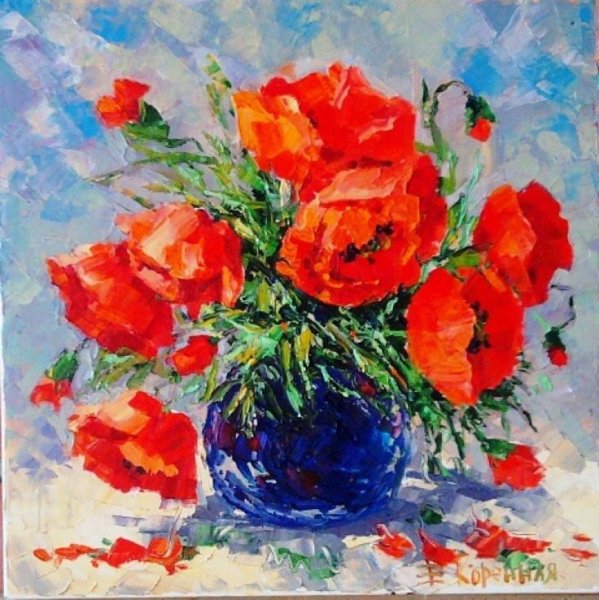 Маки в вазе