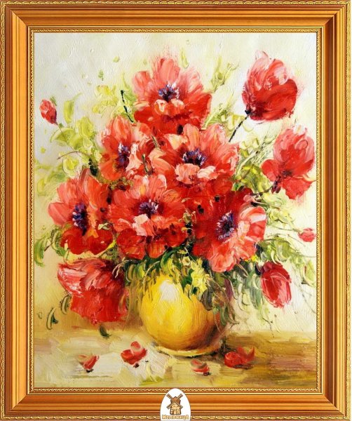 Картина по номерам "букет маков" Белоснежка