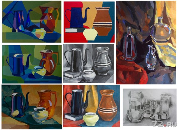 Декоративный натюрморт, училище Рериха