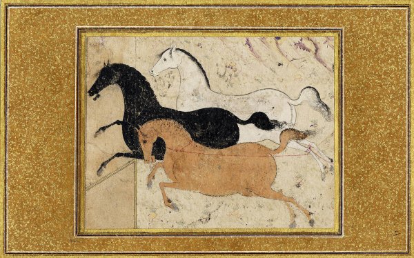 Персидская миниатюра кони