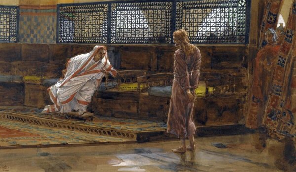 Тиссо "Иисус перед Пилатом, первый допрос"