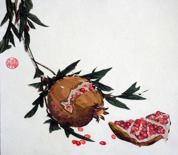 Китайская живопись гранаты