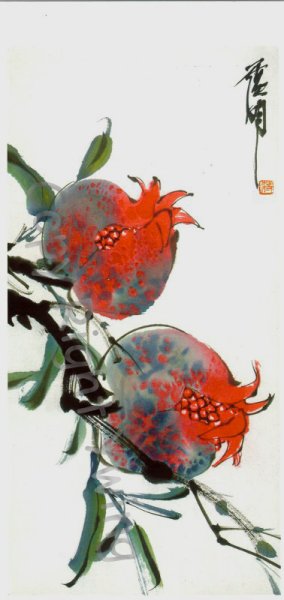 Японская живопись гранат