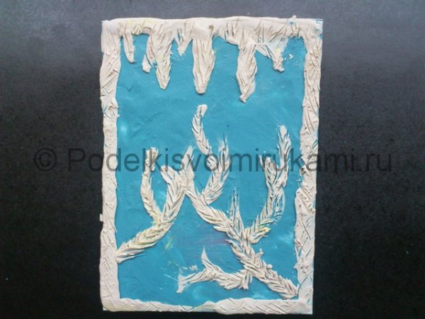 Замороженное оконце из пластилина