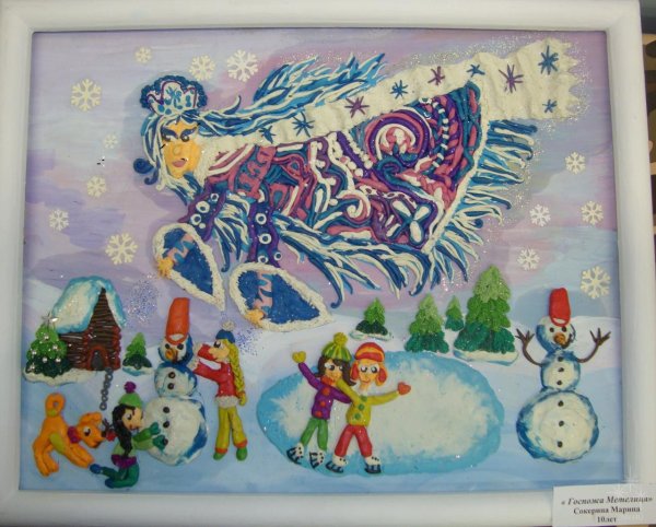 Зимние узоры из пластилина