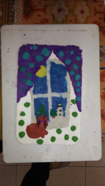 Зимний пейзаж из пластилина