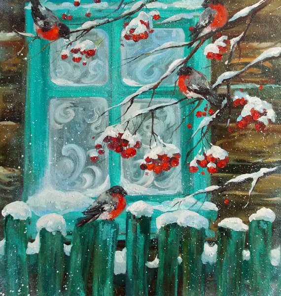 Зимний натюрморт живопись
