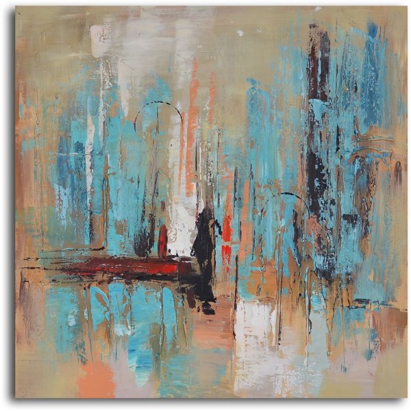 Современная Абстрактная живопись в бежевых тонах