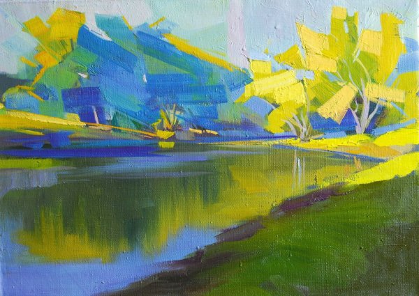 Желто голубые картины