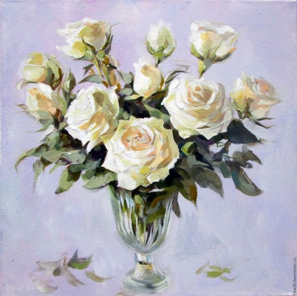 Букеты белых цветов живопись