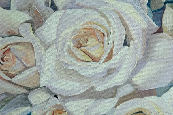 Белые розы картины маслом