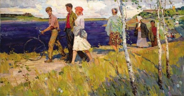 Дейнека "Ода весне. Текстильщицы", 1927