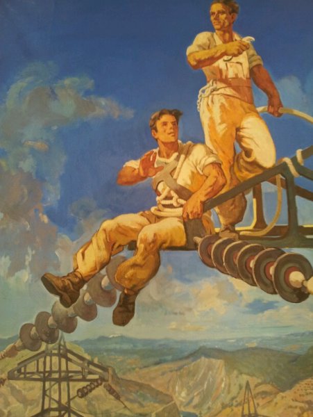 Анохин Юрий Николаевич. "Весна идёт. Деревня строится". 1959