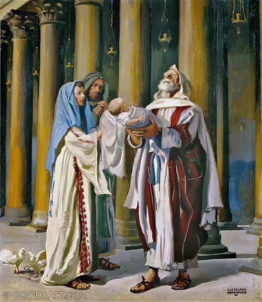 Сретение Господне Мария и Симеон