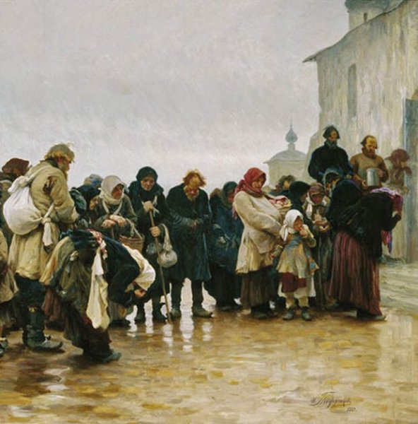 Иван творожников. Нищие около церкви. 1889