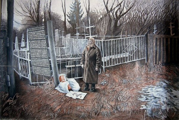 Виноградов нищие у церковной ограды