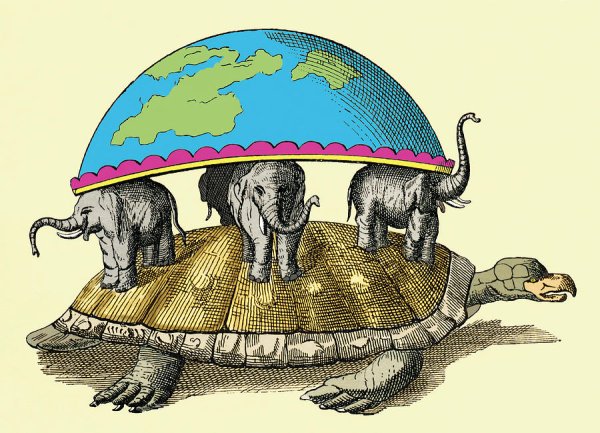 Земля на 3 слонах и черепахе