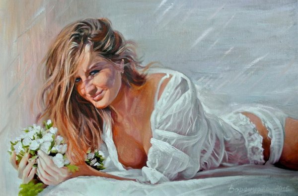 Девушка блондинка арт