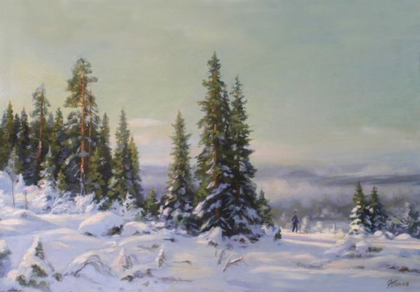 Зимний лес рисунок