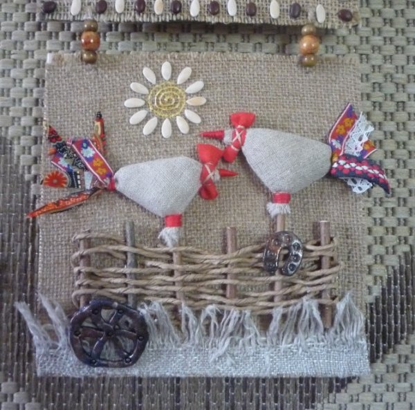 Птичка-синичка из крупы