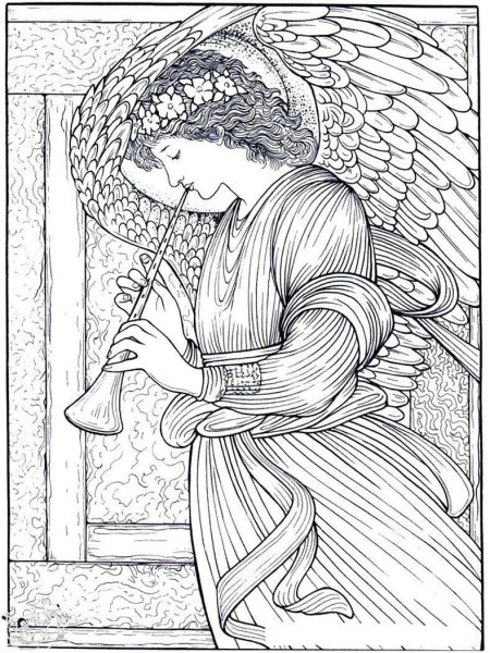 Эдвард Берн-Джонс. «Ангел, играющий на флейте», 1878