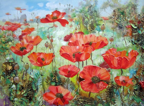 Александр Сердюков живопись цветы полевые