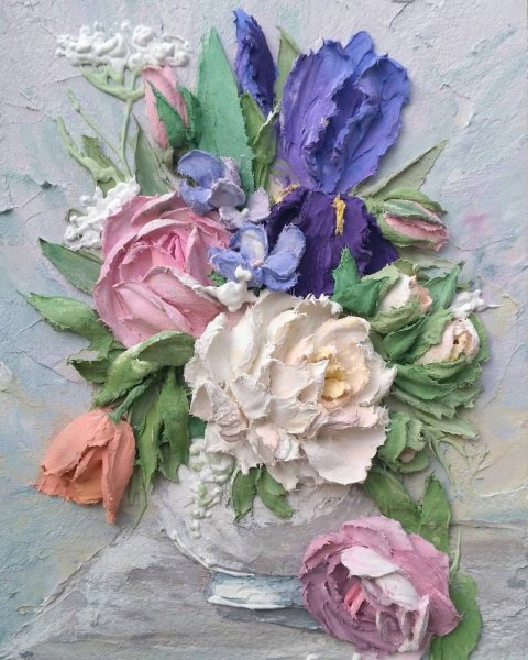 Скульптурная живопись мастихином