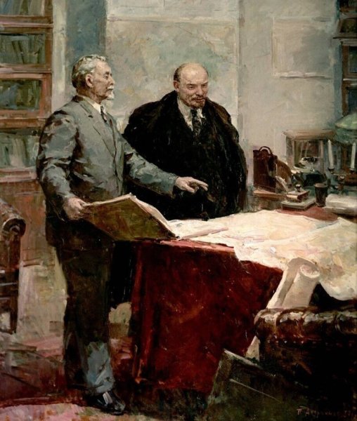 Картина Ленин и Кржижановский ГОЭЛРО