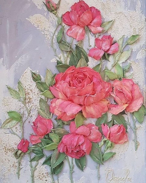 Пионы из крема мастихином