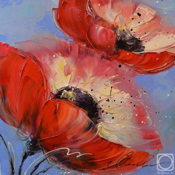 Картины маслом маки мастихином