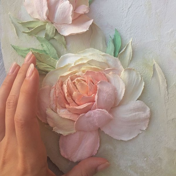 Скульптурная живопись розы