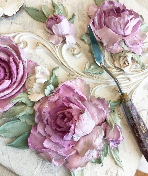 Скульптурная живопись мастихином и штукатуркой