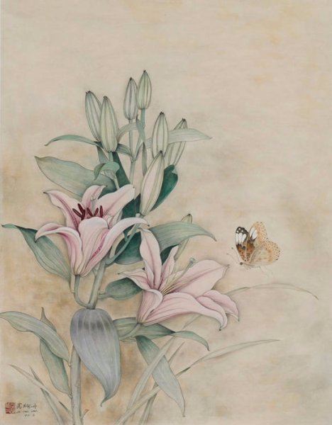 Китайская живопись цветы гунби