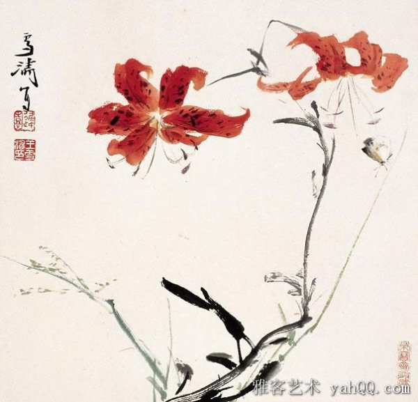 Лилия китайская живопись