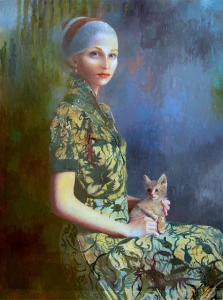 Маргерит Жерар (1761-1837) "портрет дамы с котом"