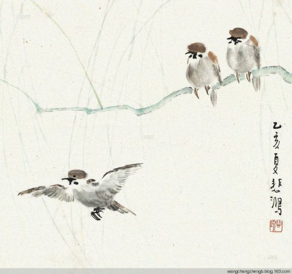 Воробей зимой японская гравюра