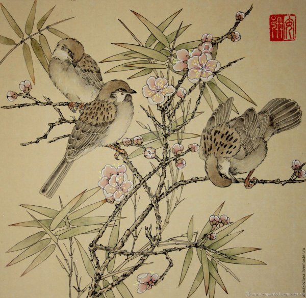 Воробей в китайской живописи 1