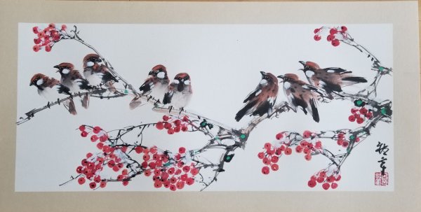 Японская живопись Охара Косон