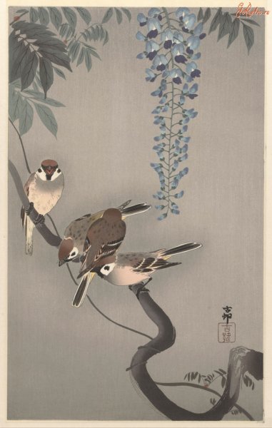 Китайская живопись Воробушек