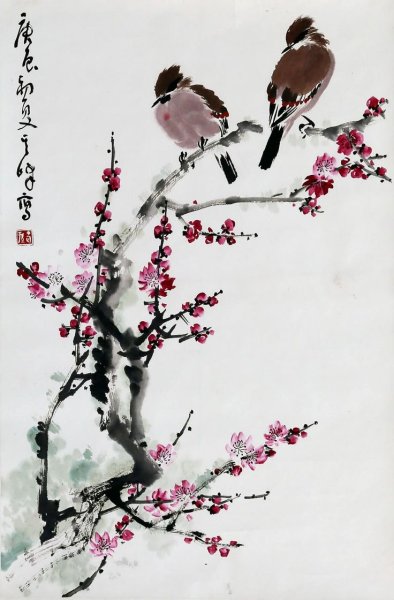 Рисунки акварелью Воробей летит