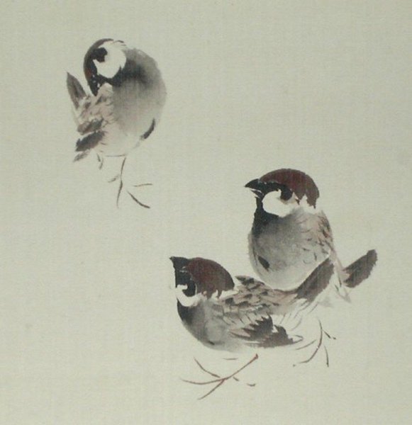 Китайская живопись гунби птицы