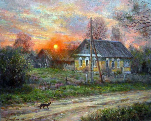 Художник Екатерина Калиновская пейзаж деревня