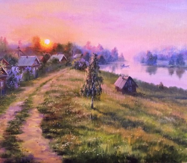 Художник Ксения Яровая деревенское утро