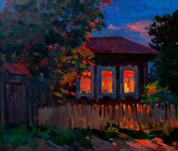 Картина деревня Ошевенский Погост