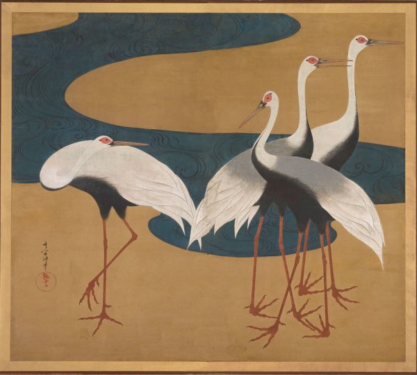 Китайская живопись гохуа Журавли
