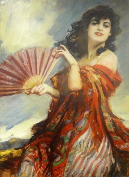 «Дама с веером» Василия Ермилова